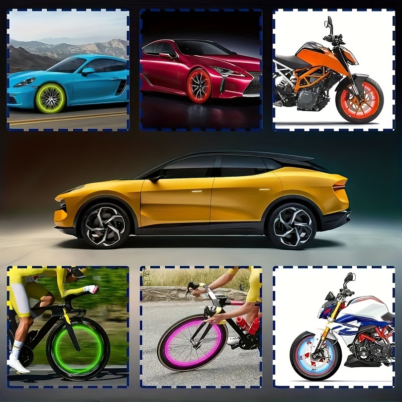 Eight Glowing Skull Tire Valve Caps