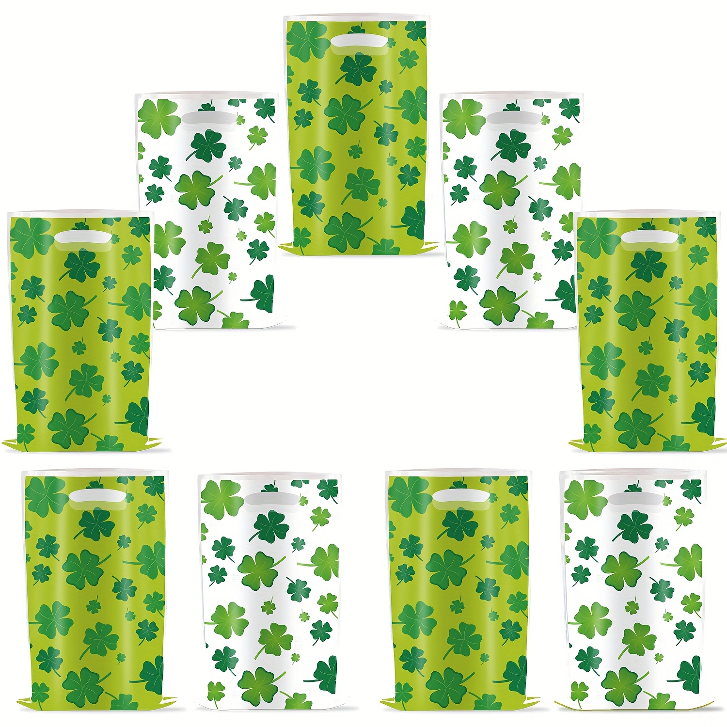 

30pcs Festive Clover-themed Birthday Party Supplies - Plastic Gift Bags With Leprechaun Hat Design For Sweets & Gifts, Ideal For , Birthday Party Decorations