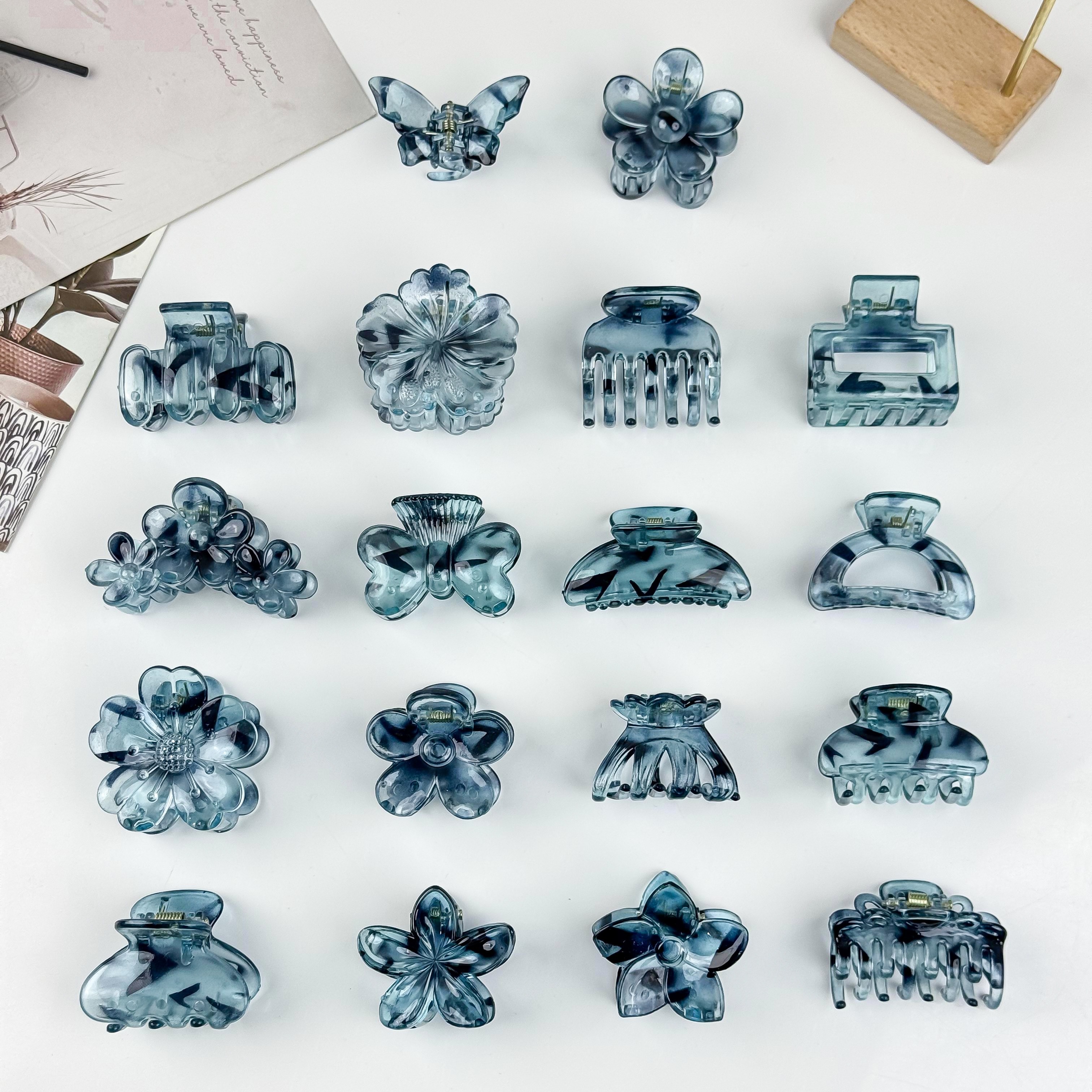 E-shop 18 Elegante, coole Haarspangen, kleine Haarnadeln, modische Damenaccessoires, Haarspangen für hinten, Hai-Clips, für Party- und Urlaubsfrisuren,