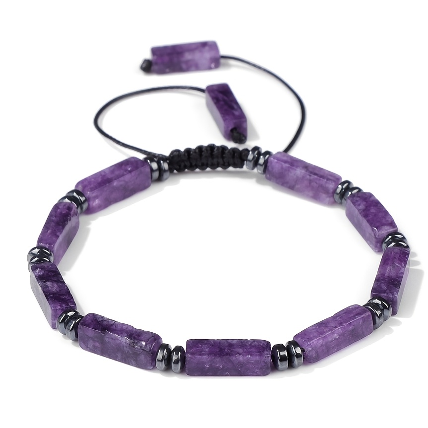 

Chic Handcrafted Amethyst Bracelet - Natural Stone, Fashion Accessory For Casual Attire & Gifts