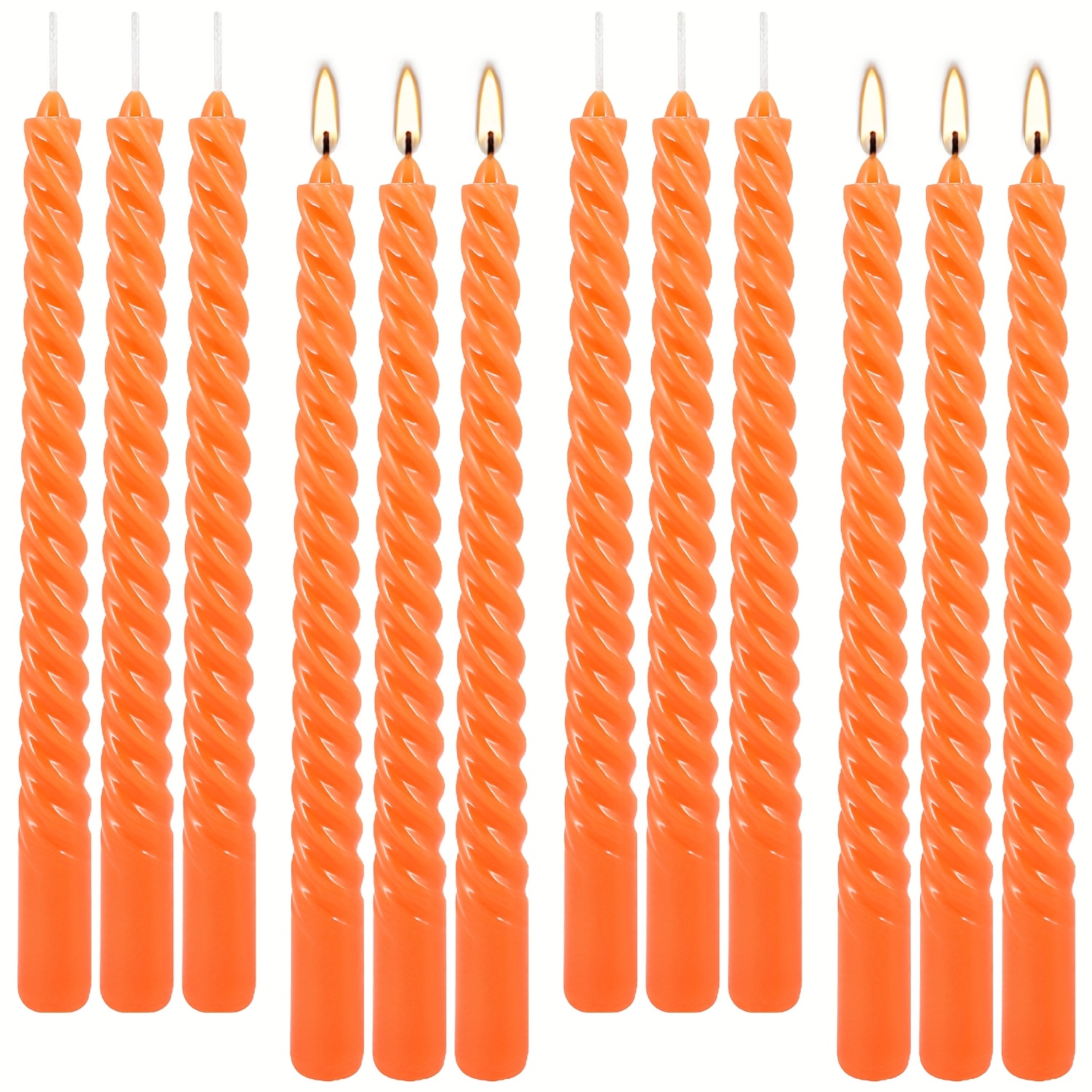 Festival Candles 12 Thin Spiral Stick Candles for Decorations