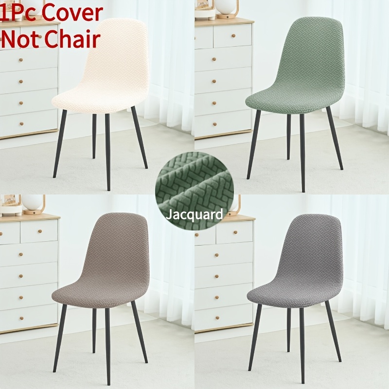 

1pc T Jacquard Chair Cover Curved Dining Chair Covers Chairs Seat Protector For Living Room Kitchen Wedding Banquet