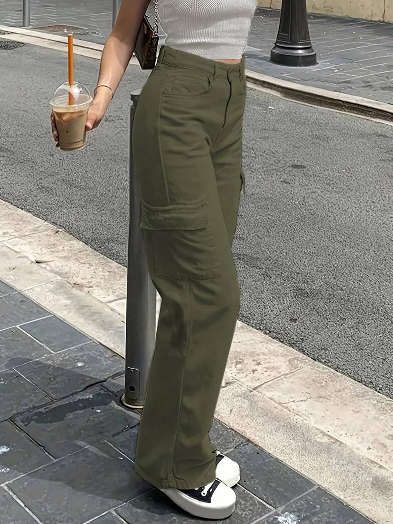 Yuyuzo Pantalons Cargo Pour Femmes Taille Haute Décontractés Bas Resserré Joggeurs Amples Avec Poches