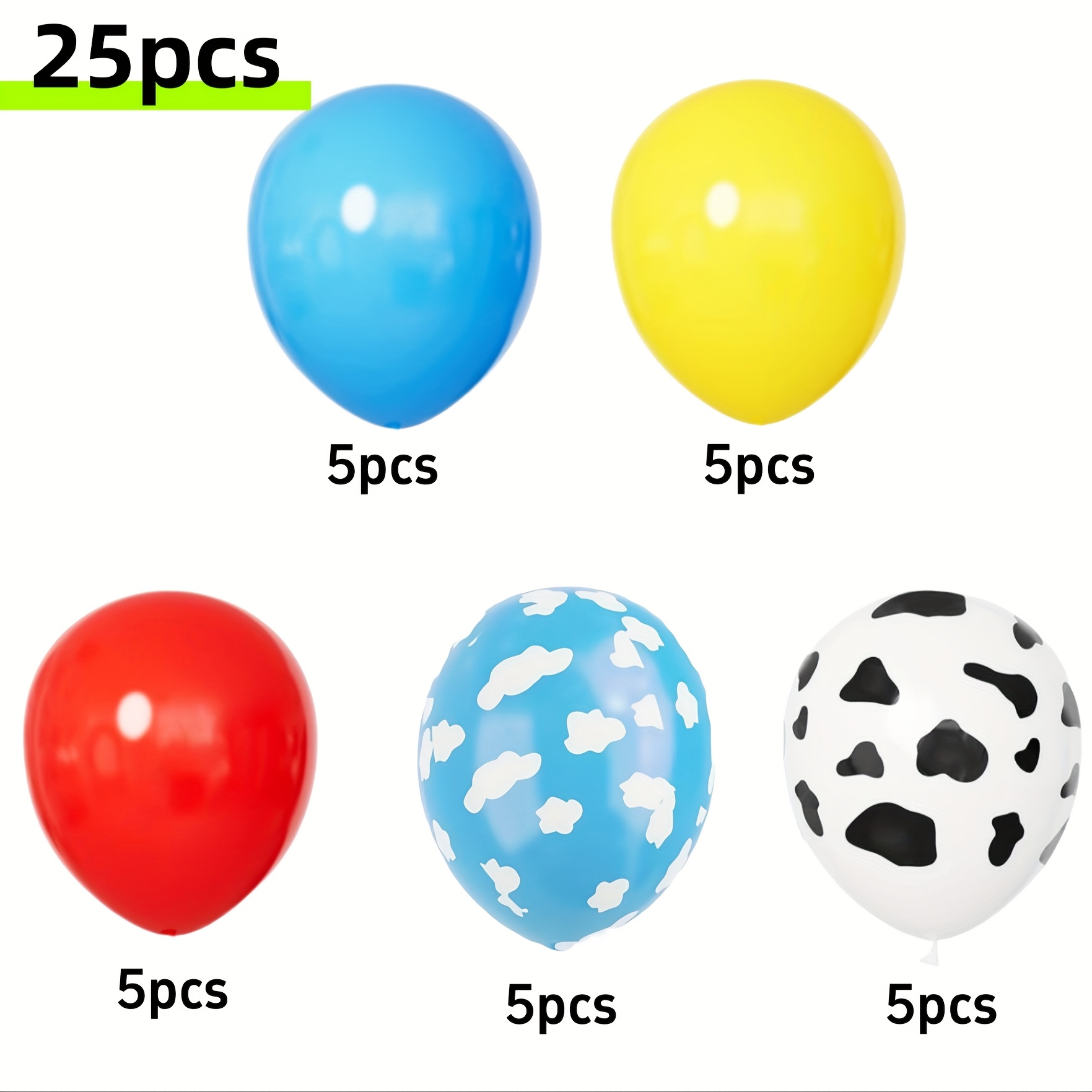 Image of Red Yellow Blue Toy Balloons,light Cow Print Balloons For And Football Party Themed Decorations., For Halloween, Christmas