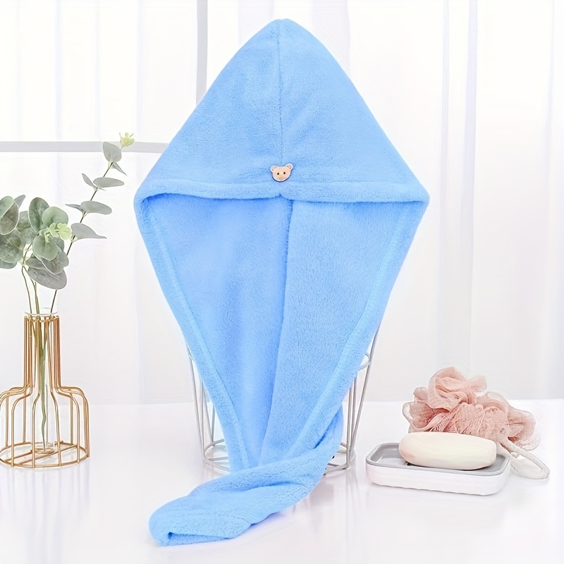 TEMU 1pc Quick-dry Microfiber Hair Towel Wrap Suitable For Normal & Relaxed Hair - Super Absorbent Turban Cap With Alcohol-free Fabric, Instant Hair