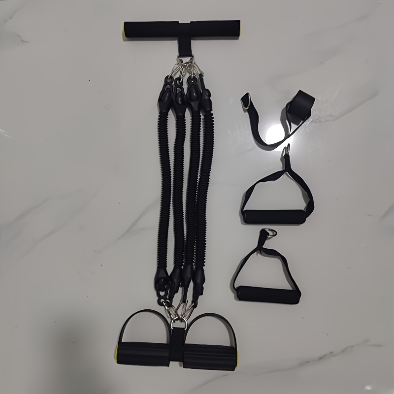 TEMU 4 Tube High Pressure Resistance Band, Heavy Duty Tpe Fitness Yoga Pedal Puller, For Abdominal And Leg Training, Anti-break, Suitable For Home