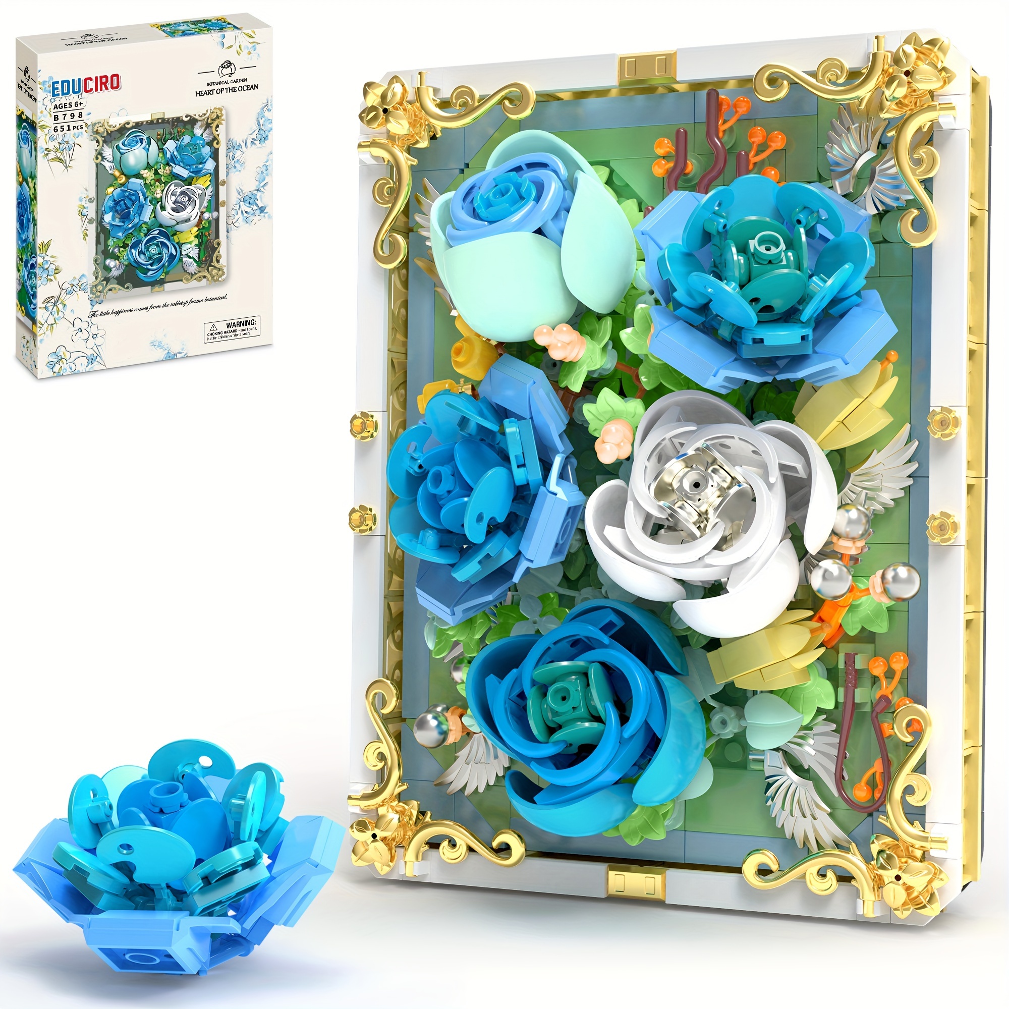 

Flowers Toys Building Sets For Adults, Home Office Décor Flower Frame Art Wall Building Toys, Christmas, Day, Or Valentines Day Gifts Idea For Adults And Kids