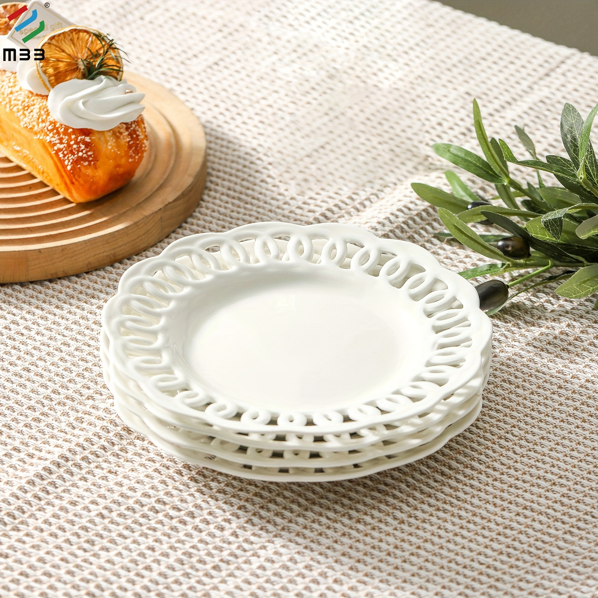 Lot De 100 Assiettes Rondes Blanches En Papier Jetables De 23 Cm