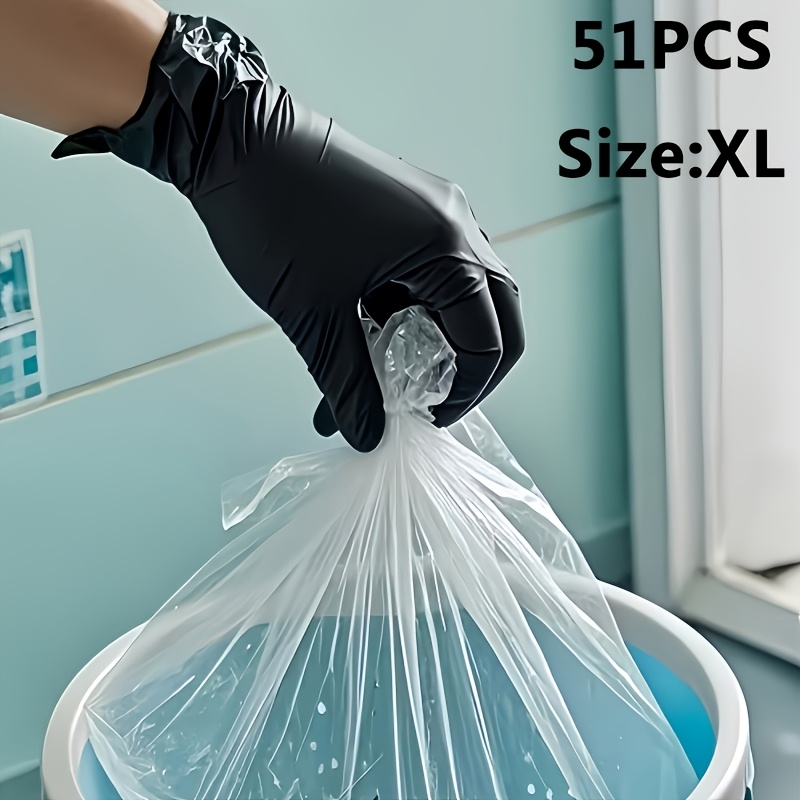 TEMU Black Disposable Nitrile Gloves, Suitable For Household Cleaning, Pet Bathing, Tattooing, Hairdressing, Small Tools, Daily Household Use Gloves,