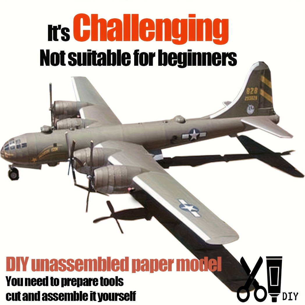 B-17 Flying Fortress Heavy bomber Handcraft Paper 1/47 Unassembled Model Kit