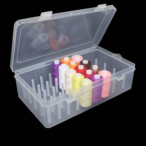 de costura y almacenamiento de 42 compartimentos resistencia, transparente, con divisores transparentes y - organizador de plástico para hilos, , agujas, alfileres - de que con diseño transparente, adecuada para manualidades y