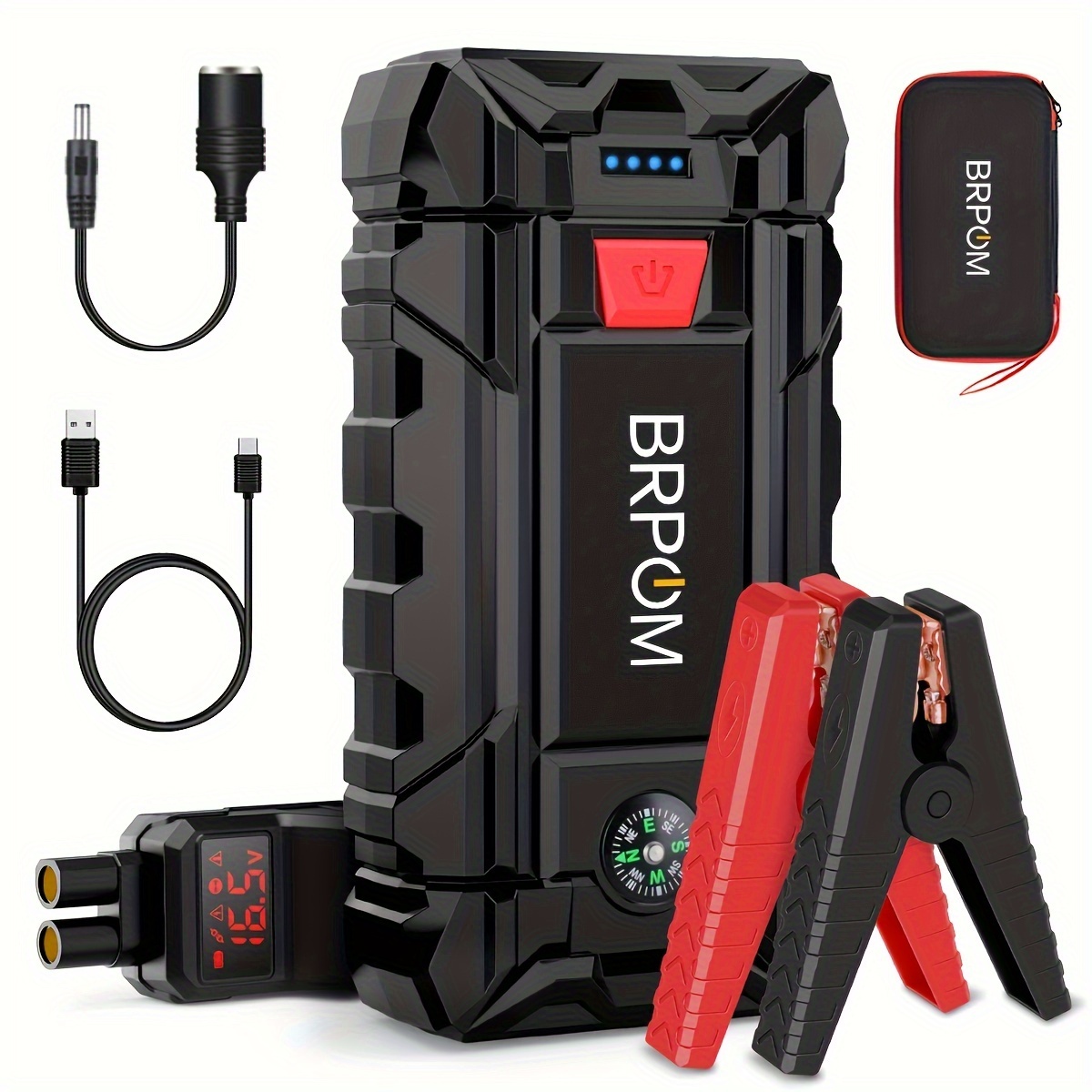 

Brpom Car Jump , 3000a (up To 10l Gas Or 8.0l Diesel Engine, 50 Times) 12v Auto Booster Battery Charger Cables