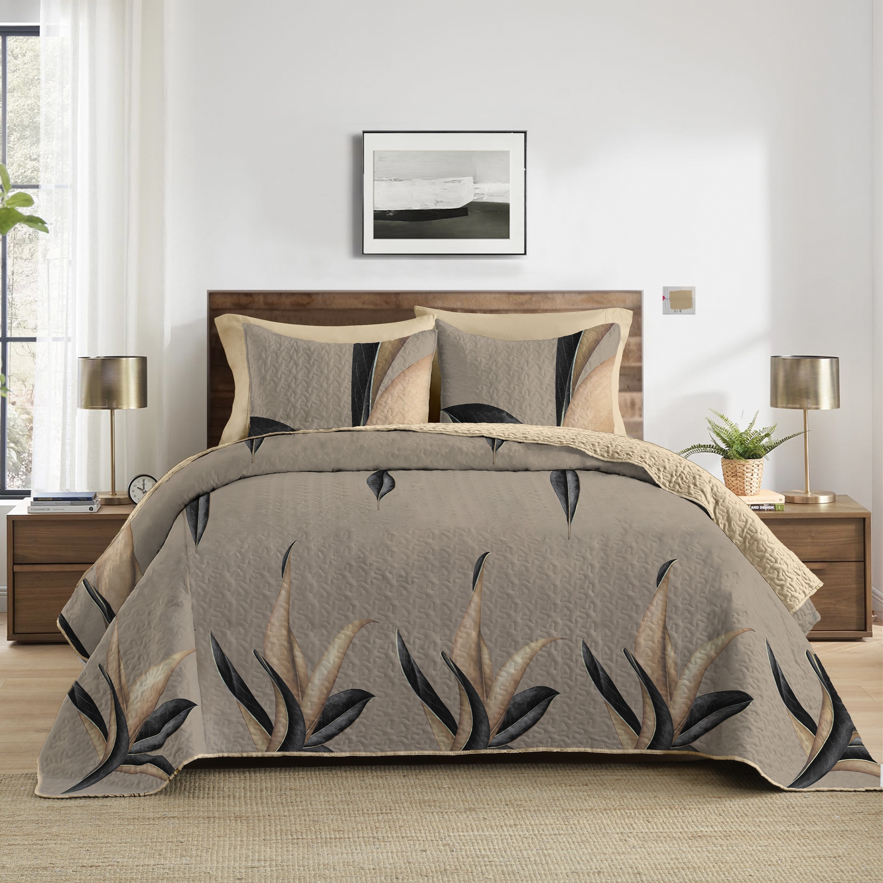 

Lightweight 3-piece Bedding Set With Floral Pattern, Soft And Breathable, 2 Pillowcases And 1 Duvet Cover, No Filling, Easy Care