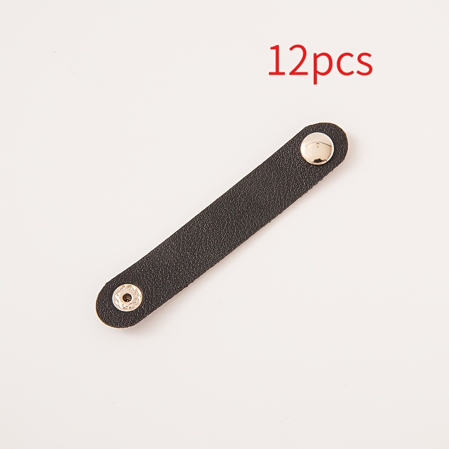TEMU 12pcs Multicolor Mixed Long Pu Leather Cable Protectors - Multiple Colors , Charging Cable Head Protector, Earphone , Home/office/travel