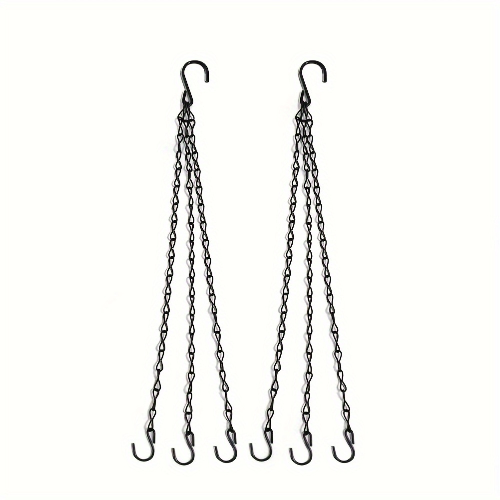 TEMU 2pcs 16" Jardinières Suspendues en Rotin avec Chaînes & Crochets - Parfaites pour la Décoration de Jardin Intérieur/Extérieur, Idéales pour