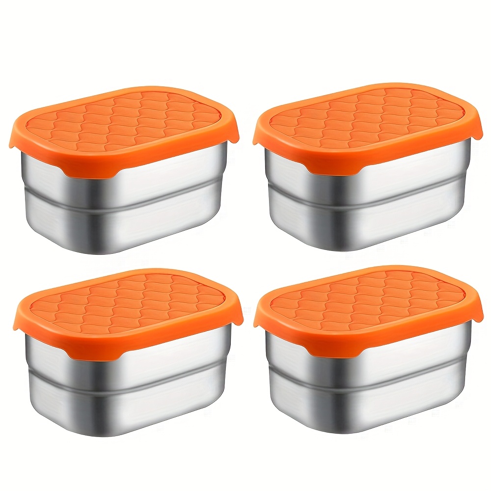 Image of 3/4 Salad Dressing Cups 230ml, Reusable Stainless Steel Snack Containers, Easy-to-open Leak-proof Small Food Containers With Silicone Lids, Used In Restaurants, Camping