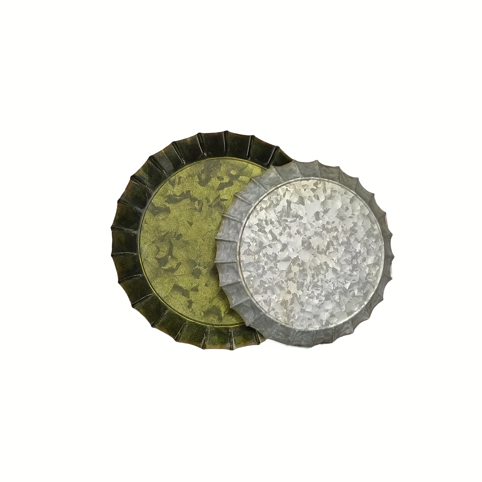 Image of Lace Retro Round - Lace Handmade - Vintage Vintage Metal Tray - Ribbon - For Home Decoration - Church, Etc. (non-food Contact)