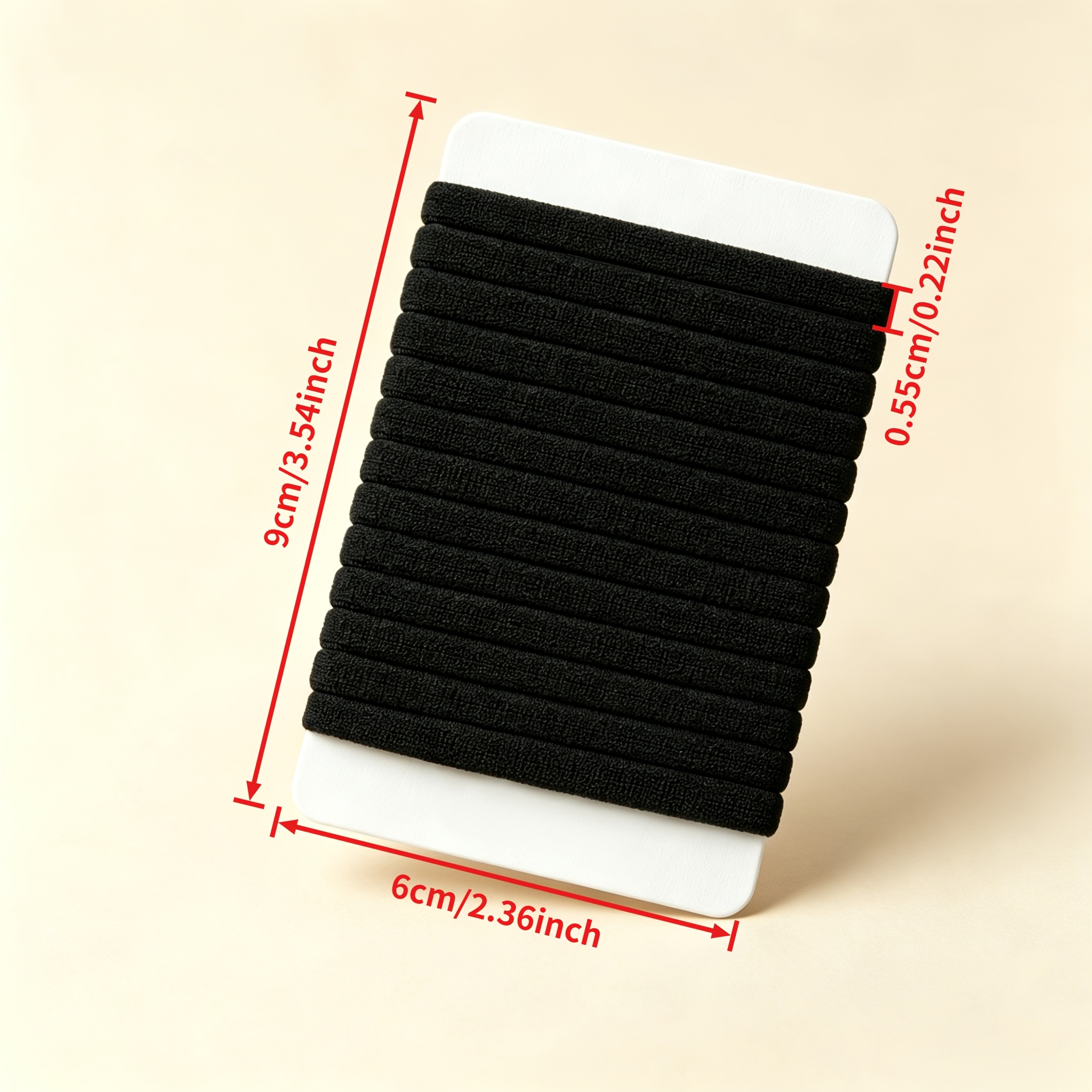 56pcs Black Rubber Bands Head Rope with Hair Tie Storage Boards