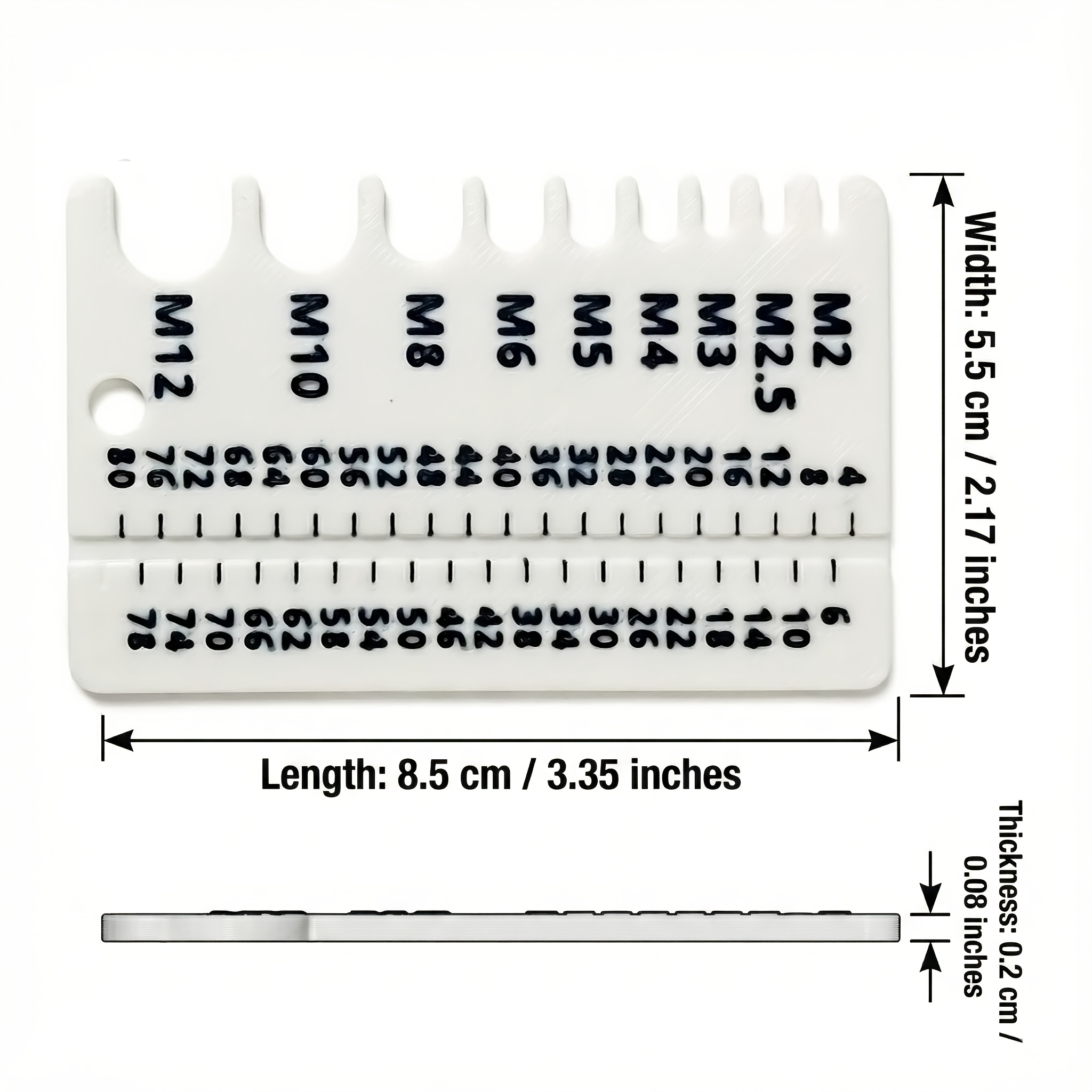 Jauge De Mesure De Filetage – Plaque D'épaisseur 0,1-10 Mm Pour Vis Et écrous En Inox