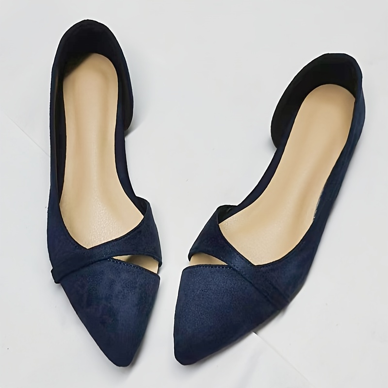 Women's Side Cut-out Flat Shoes, Elegant Pointed Toe Slip On Shoes, Comfy  All-Match Commuter Flats