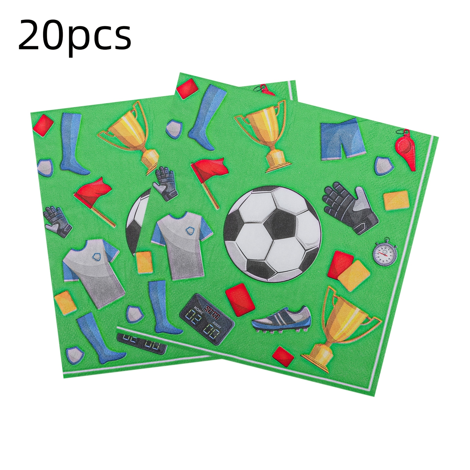 E-shop 20 Stück Neue Fußball Party Servietten Fußball Party Servietten Sport Abendessen Servietten Fußball Cocktail Servietten 2-lagig 33X33 cm Fußball