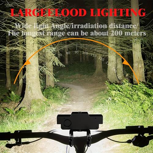 usb rechargeable bicycle light with horn set 9led bicycle front light with 7 lighting built in 4000mah battery for night bicycles mountain bikes road bikes