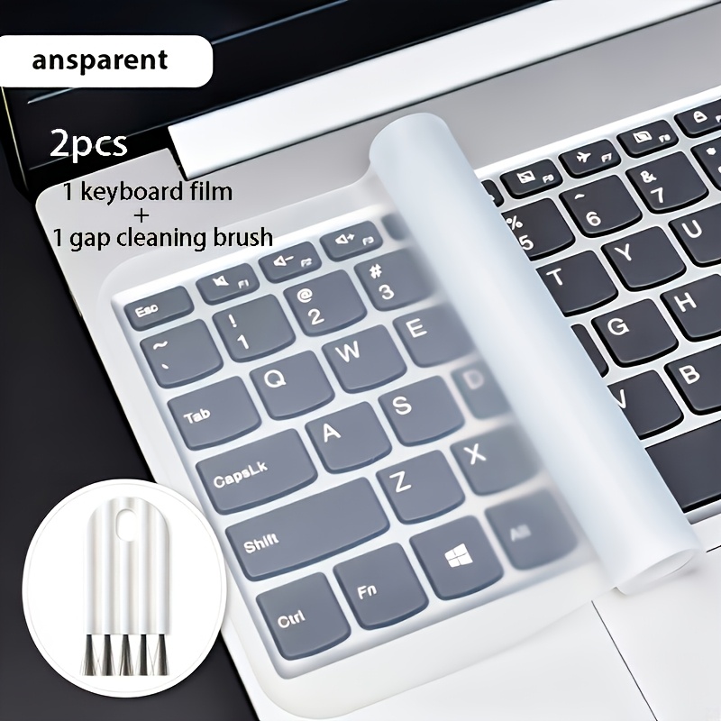 TEMU 2 piezas de película ultradelgada para teclado y cepillo de limpieza para teclado, muy para proteger teclados. Adecuado para portátiles de 12 a
