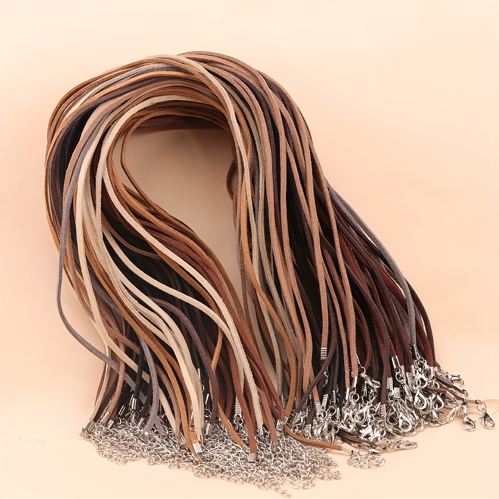 Image of 100pcs 50cm Suede Cord Necklace Diy Craft Supplies For Pendant Hanging Gift Rope Single Strand