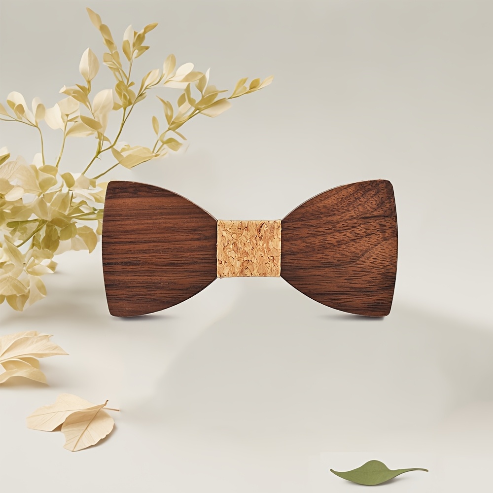 TEMU Un nœud papillon en bois de noir personnalisé - Cadeau de mariage avec de lettres personnalisées, adapté aux , époux ou meilleurs hommes | Un