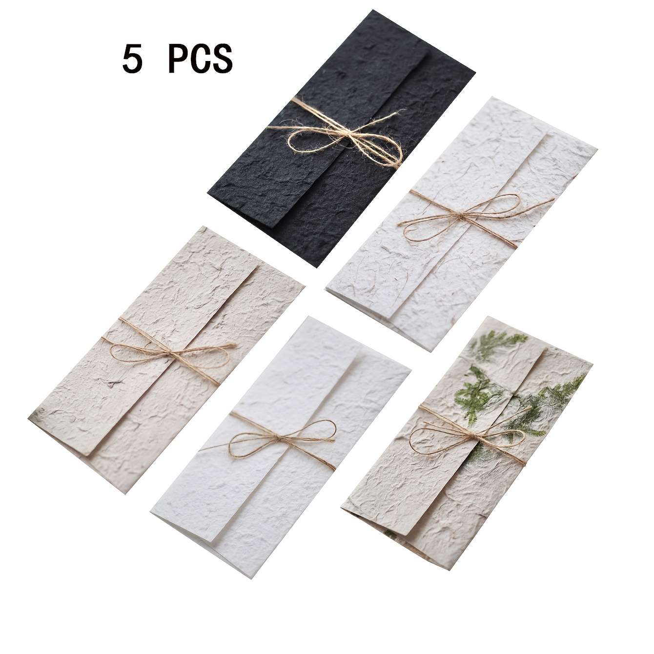Image of 5pcs Mixed Paper Vintage Envelopes, Wedding Party Invitation Envelopes, Multi-functional Paper Envelopes, Suitable For Festivals, Weddings, Singles Parties, Housewarming, Birthdays