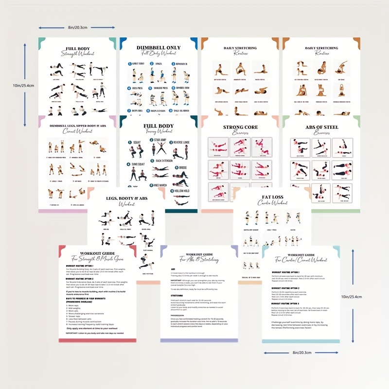 E-shop 2D Flat, 2D Flat, 23-teiliges/Set, Ganzkörper-Workout-Paket, Fitness-Challenge, Fitness-Guide-Karte, Professionelle