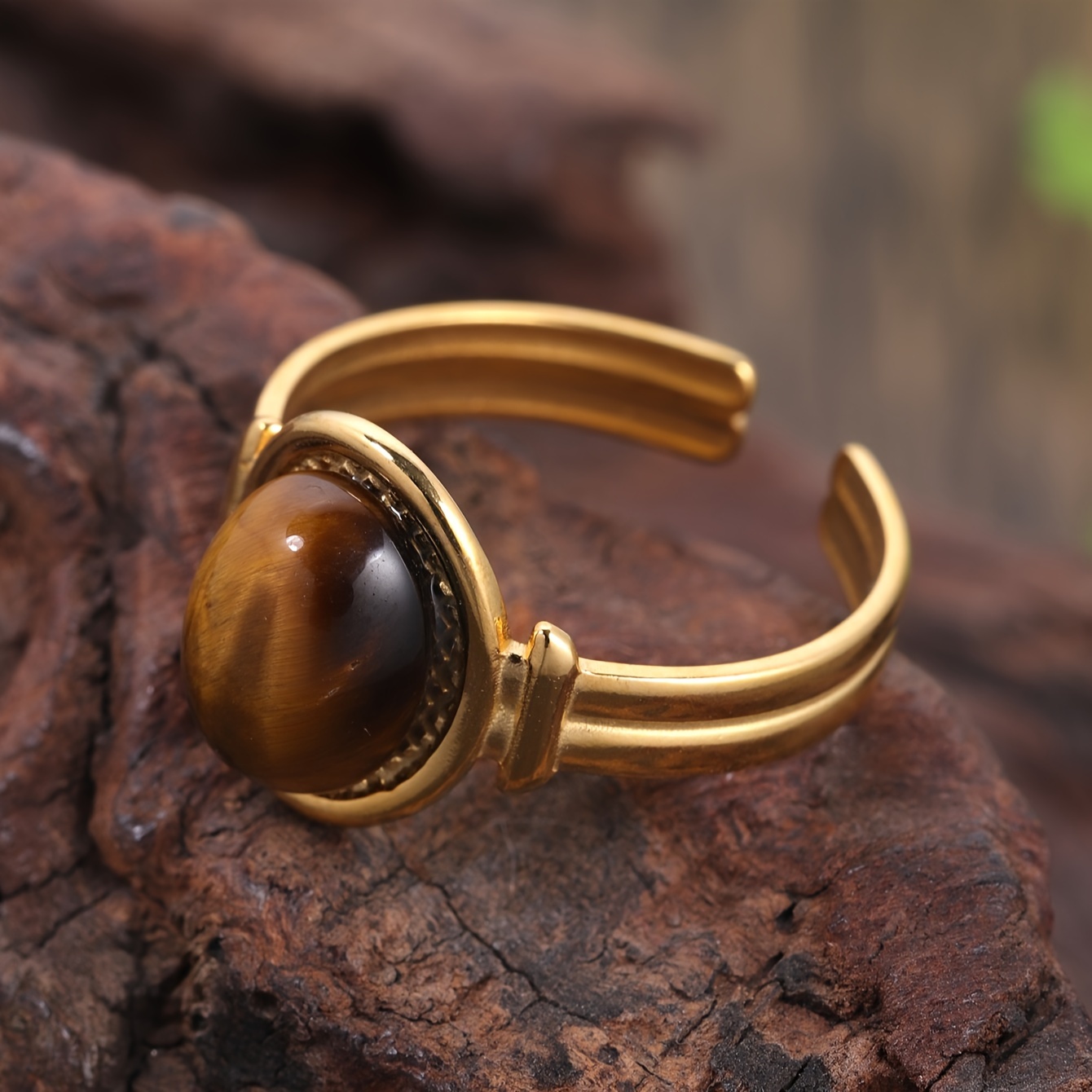 טבעת חפת אלגנטית מצופה זהב 18 קראטשים לנ, שיבוץ שרף גיאומטרי, שיבוץ שרף גיאומטרי, נירוסטה ופסטיבלי מוזיקה, מתנה לתכשיטים לכל העונות