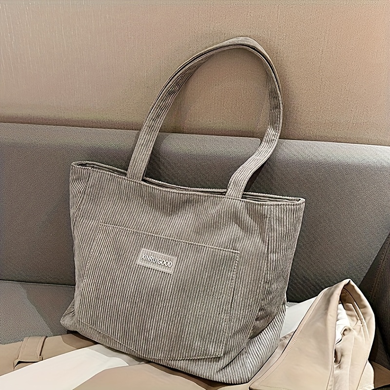Corduroy Style Student Literary Shoulder Bag, Crossbody Bag, Large Capacity Bag, A For Travel And Gifts