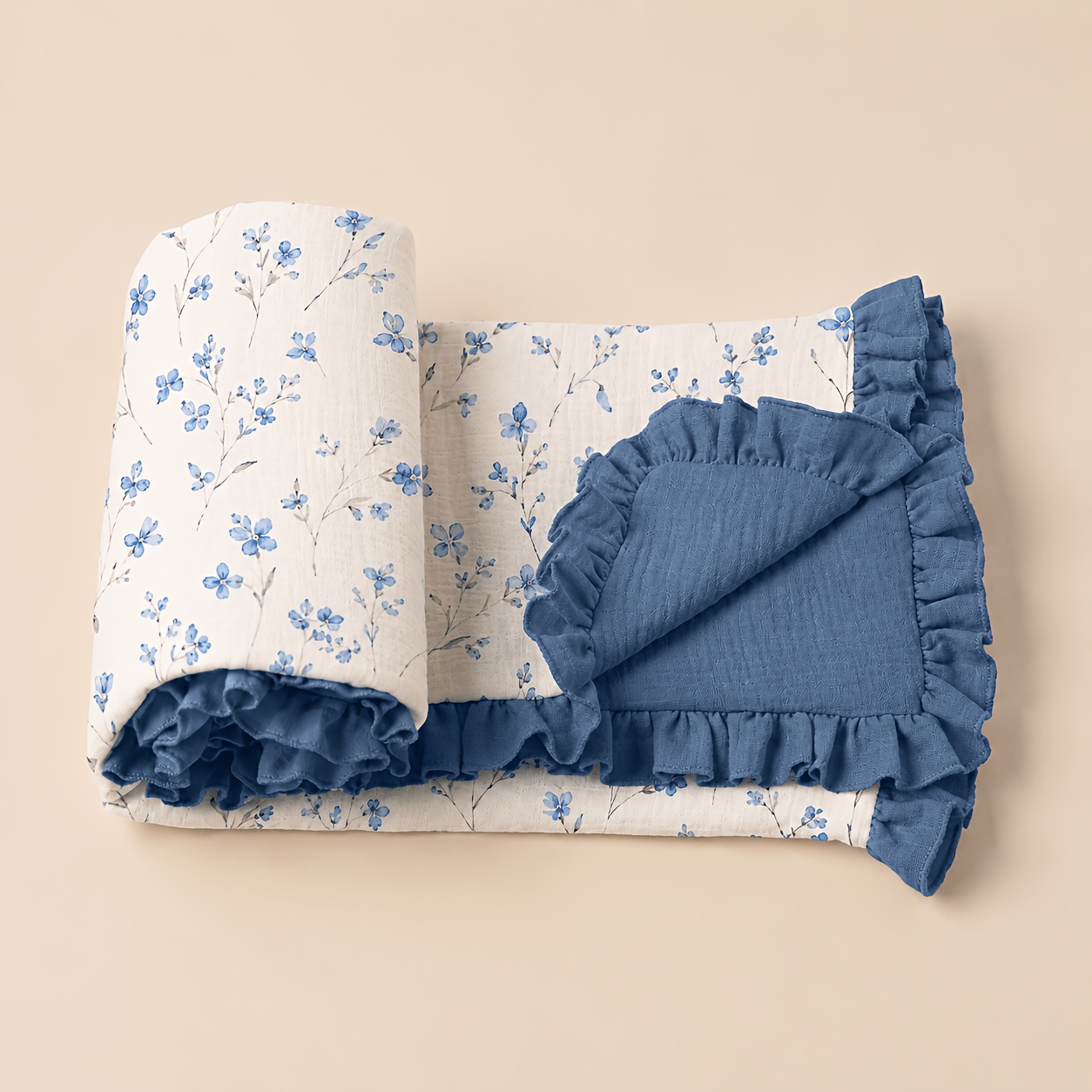 Ruffled Gauze Newborn Swaddle Wrap