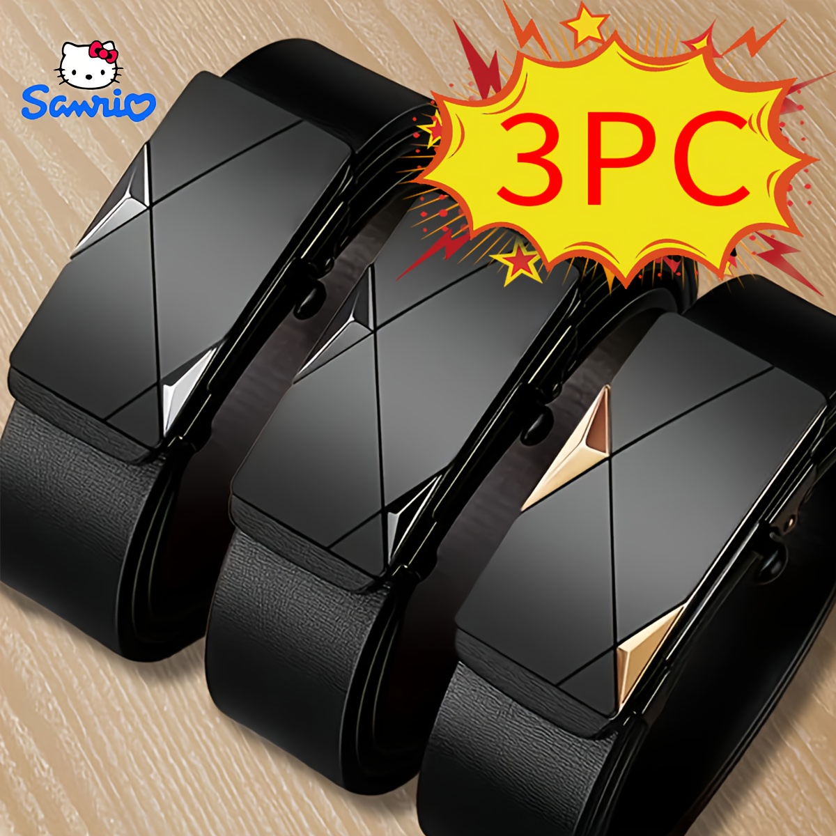 Image of 1/3pcs Belt Set For Men 2024 New Model, Men's Toothless Inner Wear, Automatic Belt For Business And Leisure, No Leakage Of Tail Strap