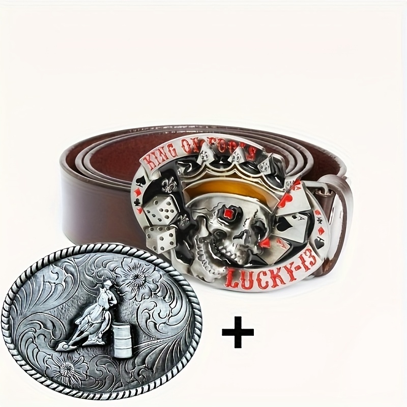 Vintage Gothic Punk Style Leather Belts Set for Men