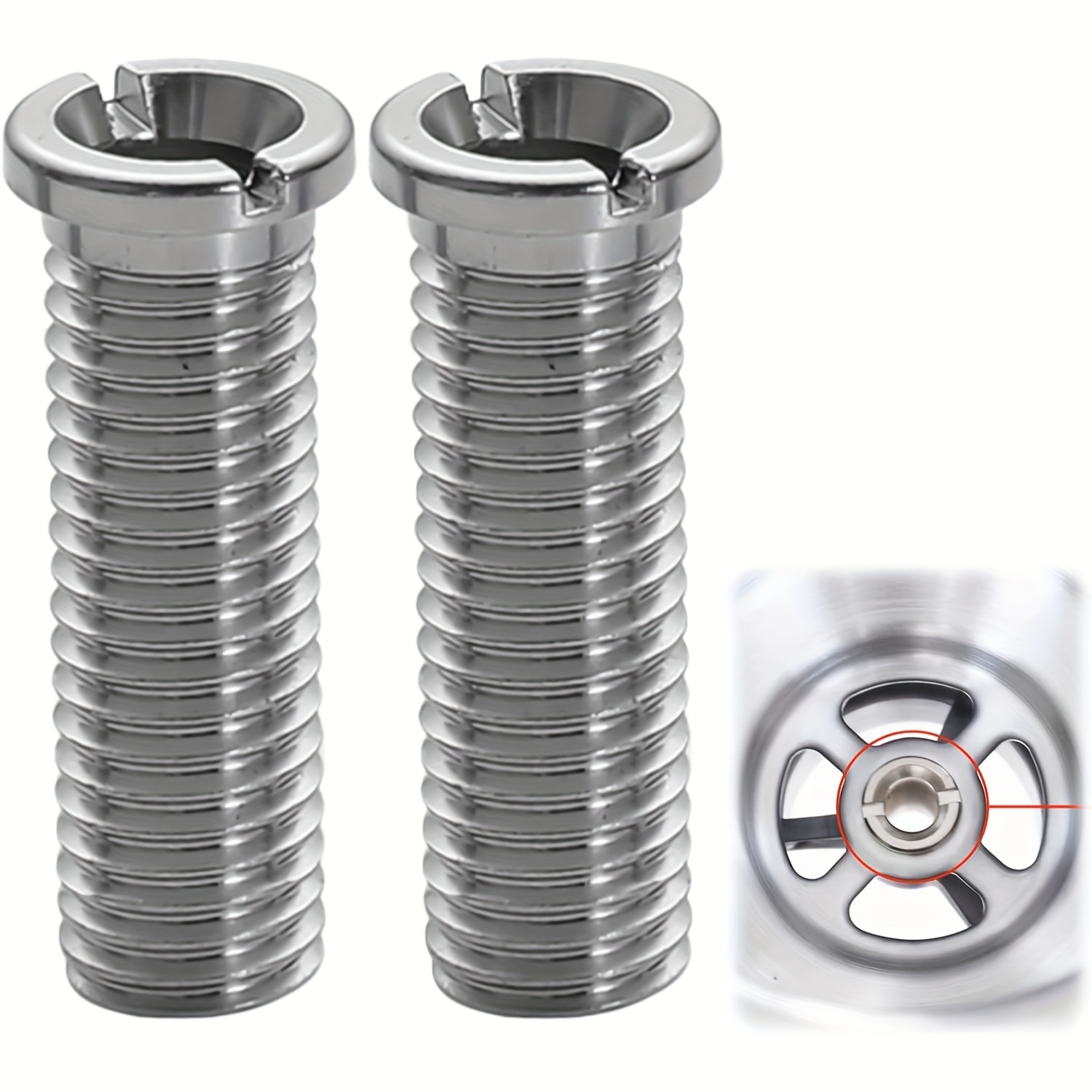 E-shop 2 Stück Hochleistungs-Edelstahl-Spülen-Schrauben - M12x35mm Gewindeteile mit Innenloch, geeignet für Wasserhähne, Filter, Geschirrspüler -