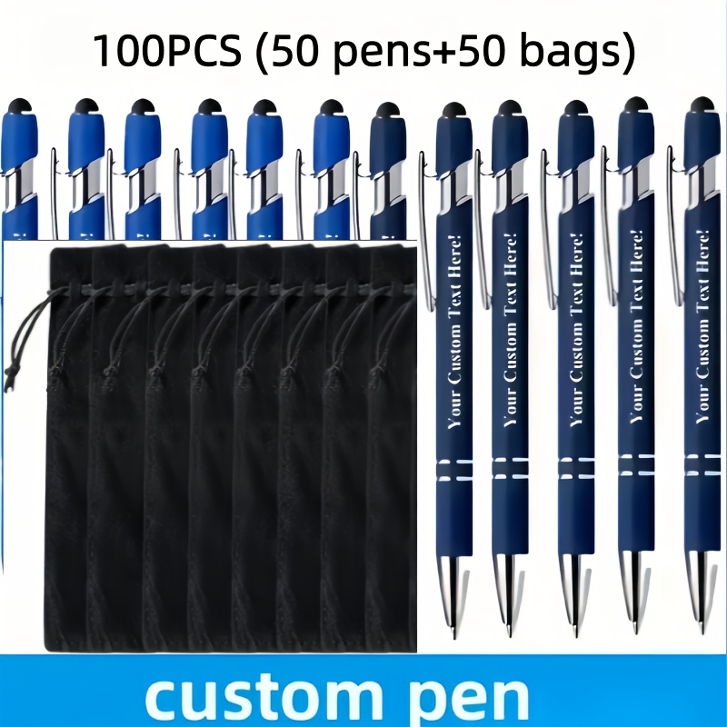 Custom Logo Metal Ballpoint Pens Set with Black Ink