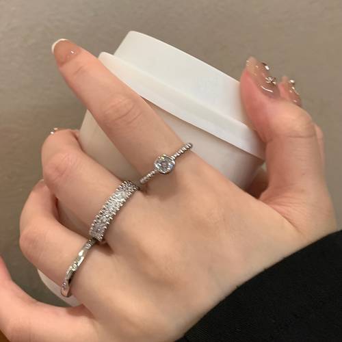 a set of three exquisite and sweet luxury rings featuring cubic zirconia designed for women to wear at parties stylish and versatile