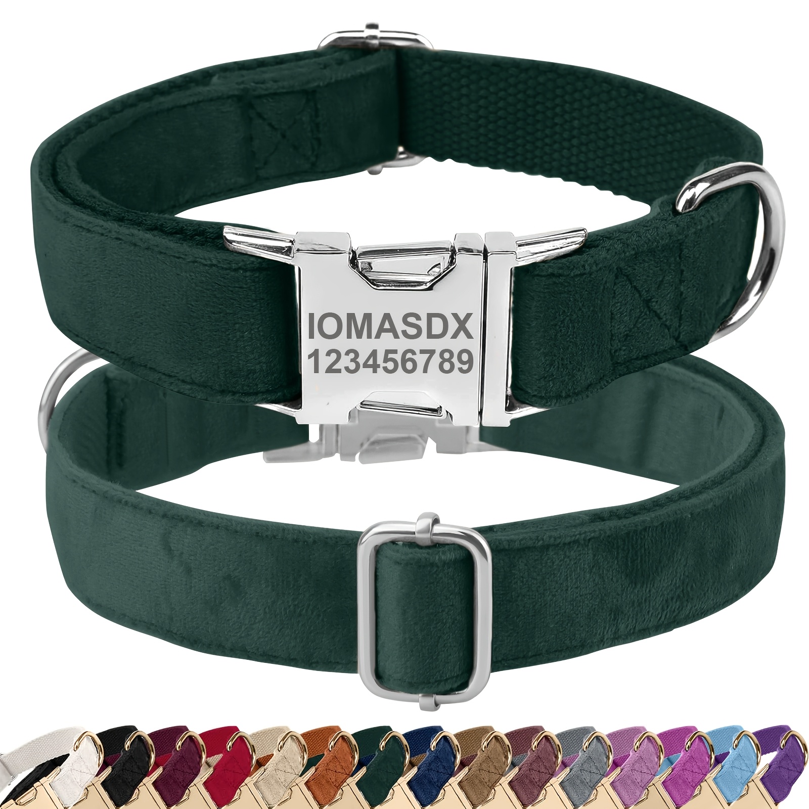 Personalisiertes Hundehalsband mit Name & Telefonnummer - Individueller  Text/Nummer, Verstellbare Metallschnalle, Weiches Nylon-Halsband fr  kleine/mittelgroe/groe Hunde - Mehrfarbige Optionen (fr ...
