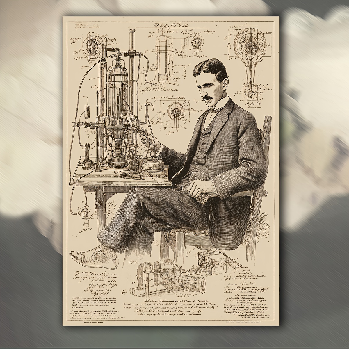 TEMU 2d Flat, 1pc For Patent Art Poster - Frameless Canvas Print Suitable For 's & Scientific Diagrams, Historical Blueprint Wall Decor For Display,