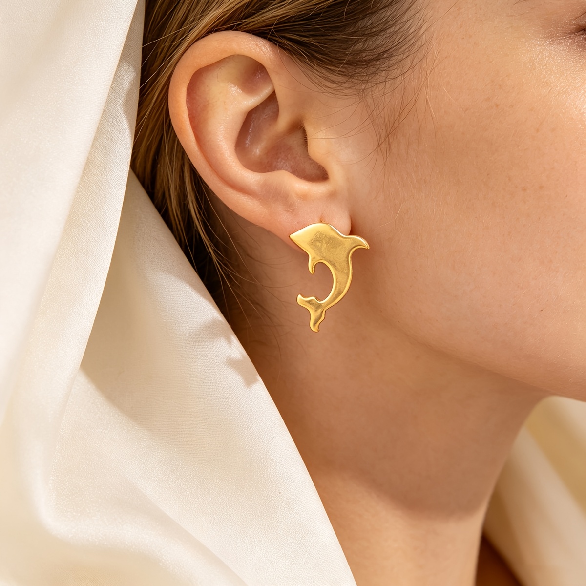 4pc Shining Four Claw Micro Inlaid Double Headed Earrings Set