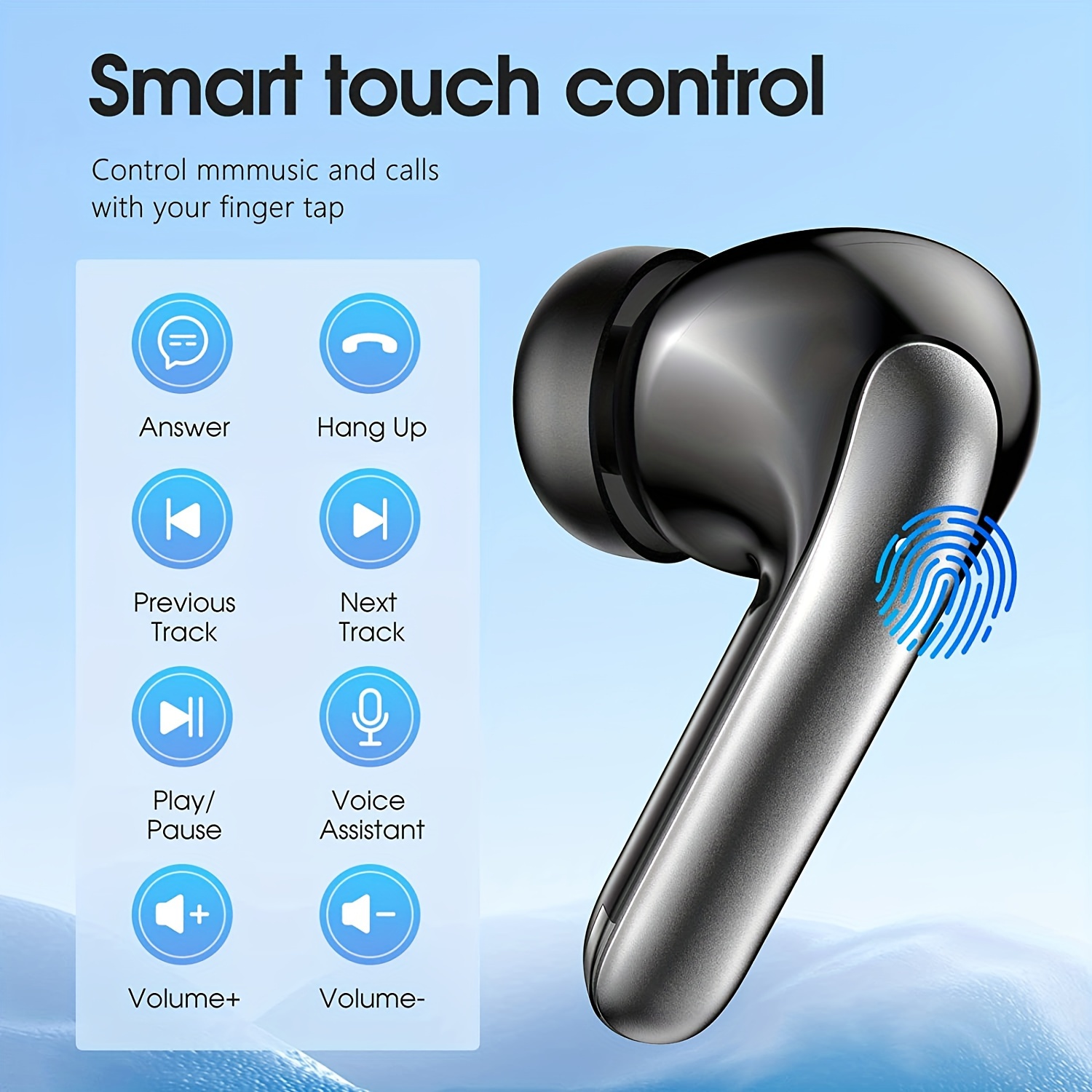 Fone de ouvido sem fio, fones de ouvido sem fio 5.3, buzina de 13 mm, longa duração de reprodução, estojo de carregamento rápido tipo C, fones de ouvido intra-auriculares sem fio estéreo para iPhone e_voghion.com