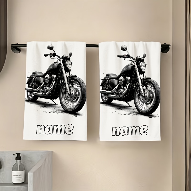 TEMU 1 serviette personnalisée unique. Motocyclette, nom, cadeaux pratiques et significatifs pour les occasions spéciales