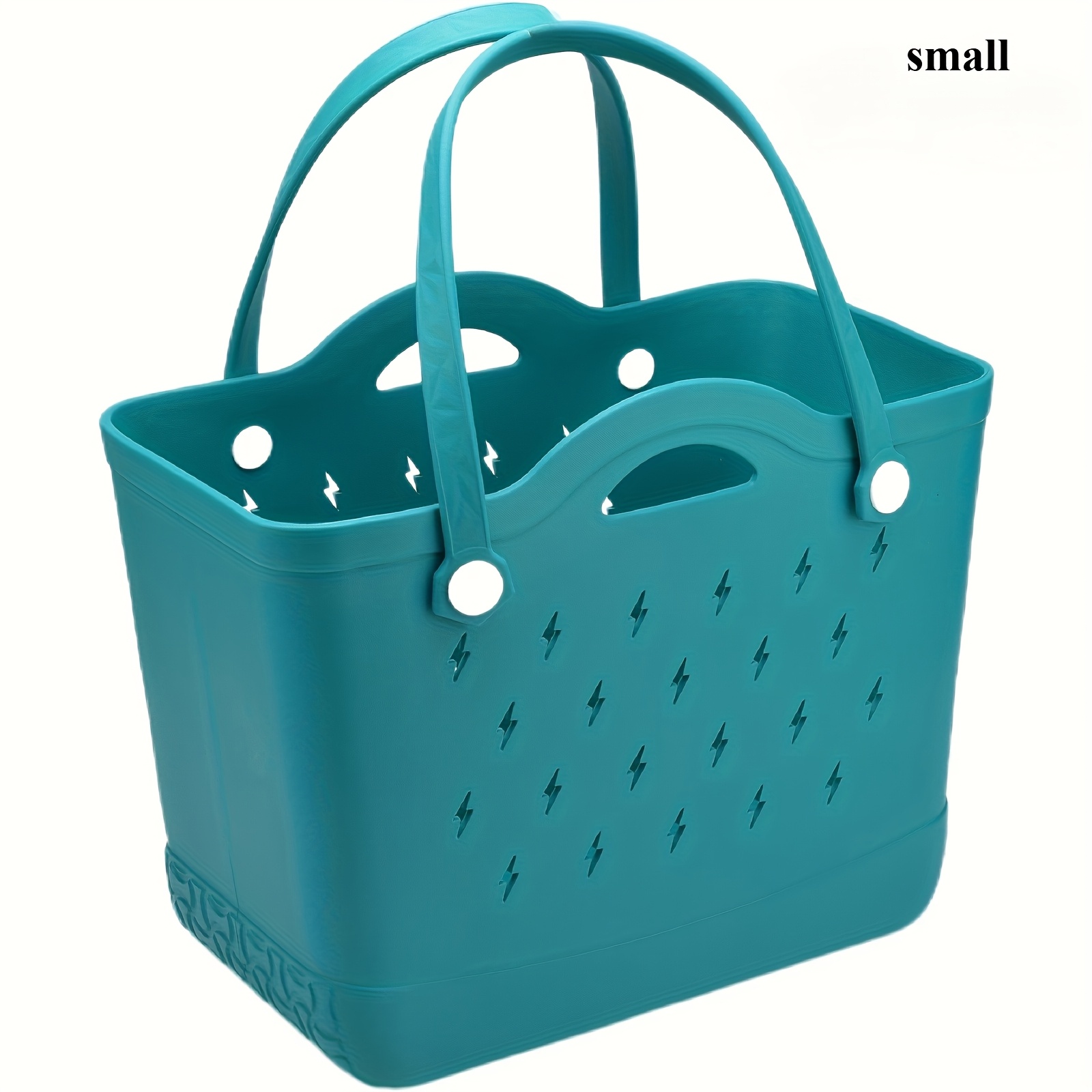 TEMU Perfect By The Pool Large Capacity Lightweight Eva Beach Tote Bag, Lightning Design, Open Top, 6 Bright Colors - Perfect For , Swimming Pools,