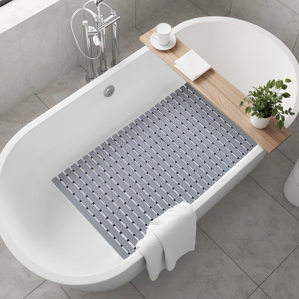  non slip bathtub mat   suction cup bathroom mat pvc black white striped ideal for shower and bathtub safety shower mat Product details 7