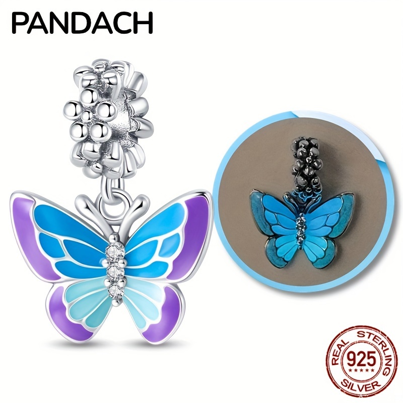 

Glow In The Dark-100% 925 Sterling Silver Sparkling Butterfly Luminous Charm Perfect For Jewelry Diy Bracelets & Necklaces!