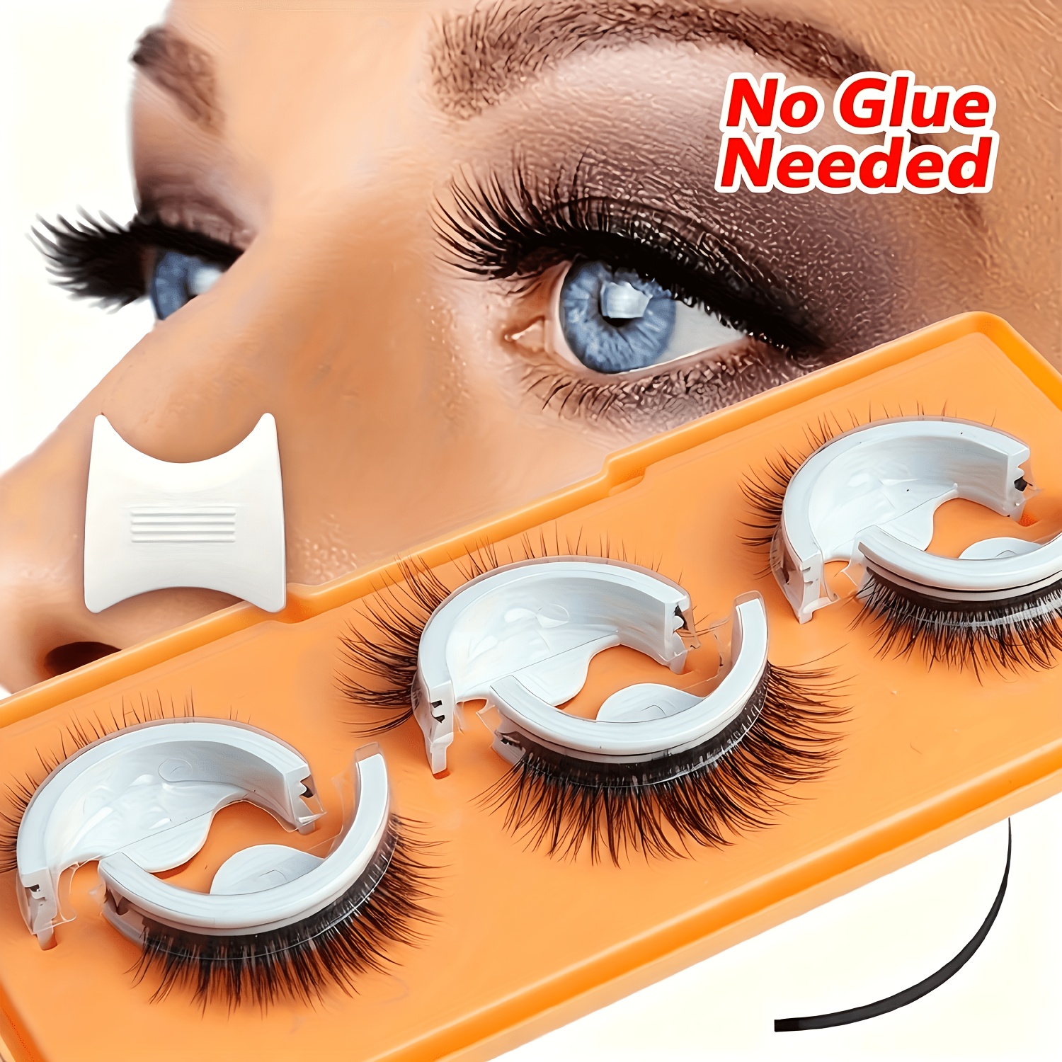 3 Pairs Self-adhesive Eyelash Set, No Glue Needed, 3d Water Mink Lashes, And Reusable Mixed Pack