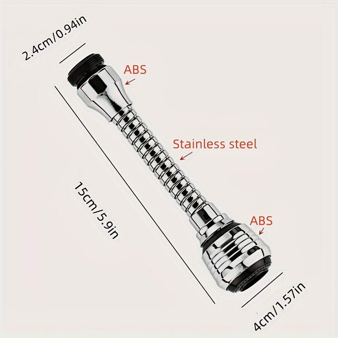 Cabezal de Ducha Giratorio 360° para Fregadero de Cocina, Extensor para Fregadero de RV, Diseño Antisalpicaduras, Ahorro de Agua, Superficie Pulida, Accesorio para Interior de RV, Adecuado para las 4 Estaciones