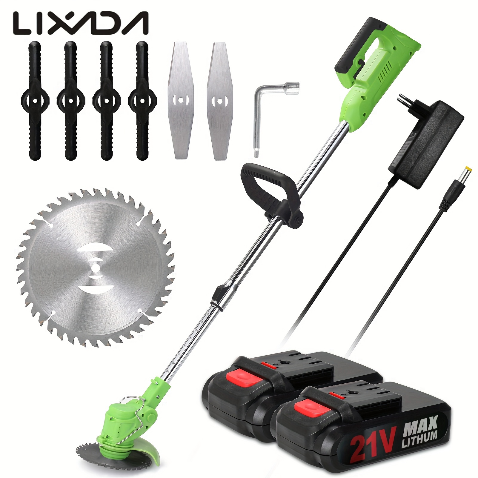 

Lixada Cordless Grass Trimmer 12v -wacking Machine Lightweight Adjustable Height Metal Cutting Blade